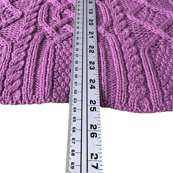Aran Crafts Cardigan Sweater Women’s Small Pink Merino Wool V-Neck Button New - Picture 9 of 9